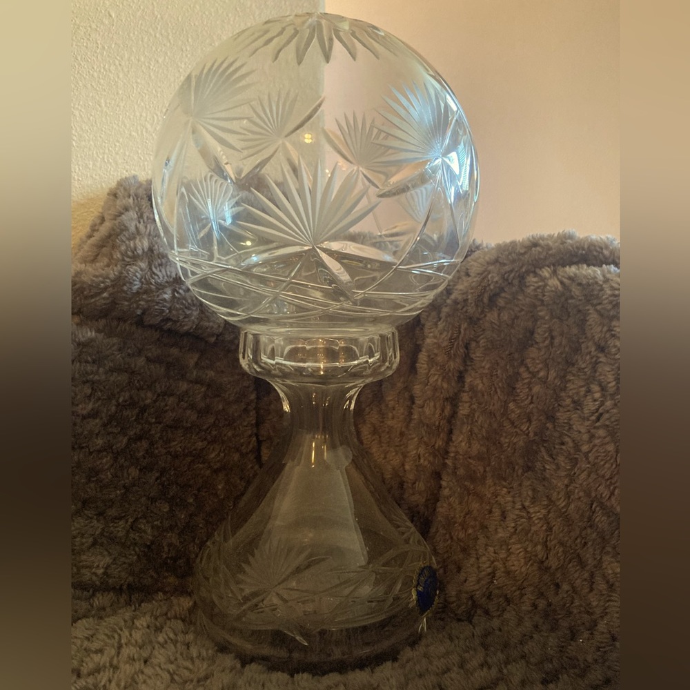Bohemia crystal VINTAGE candle holder. NEVER USED!!